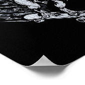 Fierce T-rex Skateboarding Lightning Speed  ポスター (角)