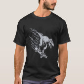 Fierce T-rex Skateboarding Lightning Speed  Tシャツ (正面)