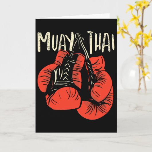 Fierce Thai Boxing Fight Style For Kickboxing Muay カード (黄色い花)