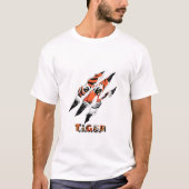 Fierce Tiger Claw Rip – Wild Beast Power Design Tシャツ (正面)