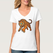 Fierce Tiger With Glowing Eyes Graphic T-Shirt Tシャツ (正面)