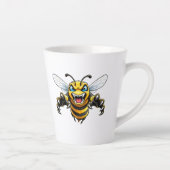 Fierce Wasp Face Mug - Insect Illustration カフェラテマグ (右)