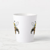 Fierce Wasp Face Mug - Insect Illustration カフェラテマグ (正面)