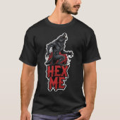 Fierce werewolf roaring under a red moon with HEX  Tシャツ (正面)