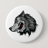 Fierce Wolf Head Bold Wild Animal 缶バッジ (正面)