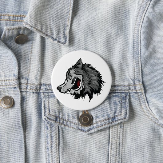 Fierce Wolf Head Bold Wild Animal 缶バッジ (インサイチュ)