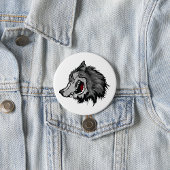 Fierce Wolf Head Bold Wild Animal 缶バッジ