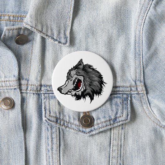 Fierce Wolf Head Bold Wild Animal 缶バッジ