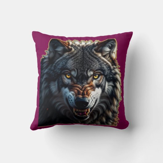 Fierce Wolf – Symbol of Strength and Freedom クッション (裏面)