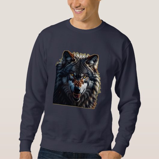 Fierce Wolf – Symbol of Strength and Freedom スウェットシャツ (正面)