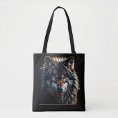 Fierce Wolf – Symbol of Strength and Freedom トートバッグ (正面)