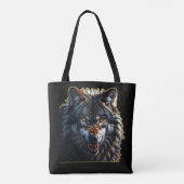 Fierce Wolf – Symbol of Strength and Freedom トートバッグ (裏面)