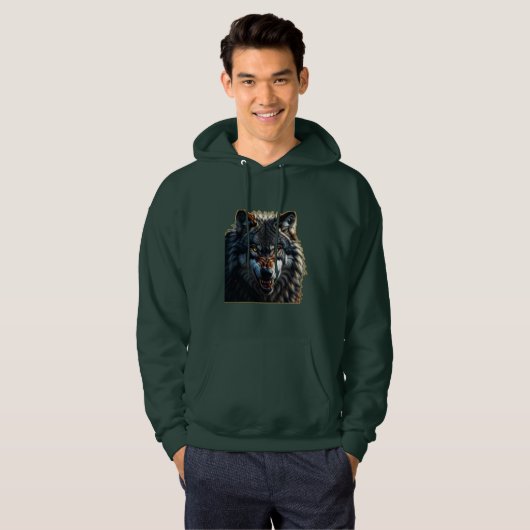 Fierce Wolf – Symbol of Strength and Freedom パーカ (正面フル)