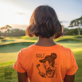 Fierce Yelling Female Golfer - Funny Intense Woman トライブレンドＴシャツ