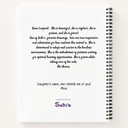 Fierous is beautiful Snow Leopard ノートブック (裏面)