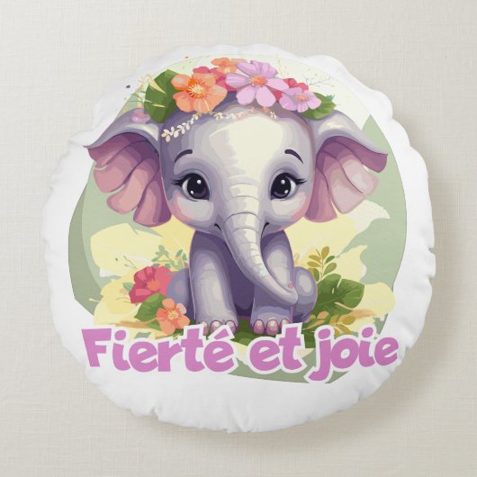 Fierté et joie ラウンドクッション (正面)