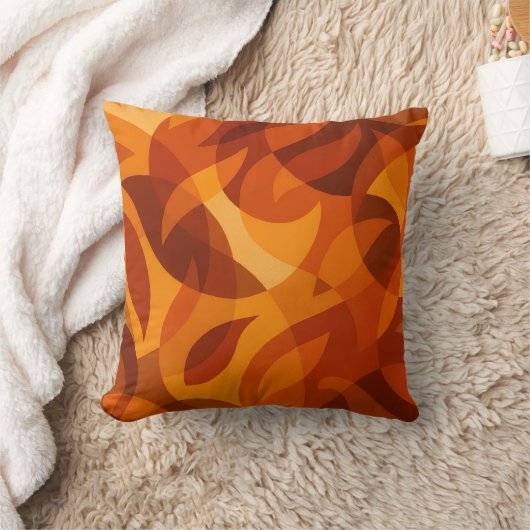 Fiery Abstract Autumn Leaves クッション (ブランケット)