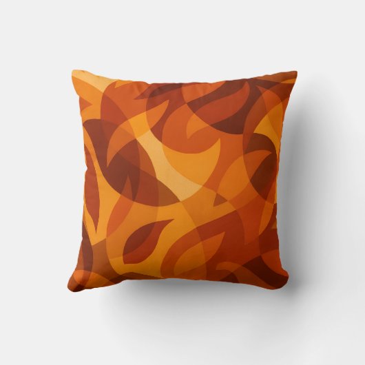 Fiery Abstract Autumn Leaves クッション (裏面)