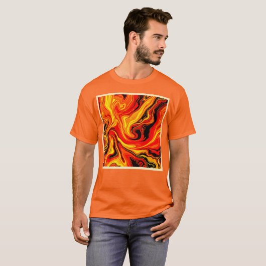 Fiery Abstract Swirls of Emotion Tシャツ (正面フル)