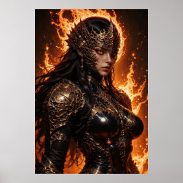 Fiery Amazon Warrior Poster ポスター