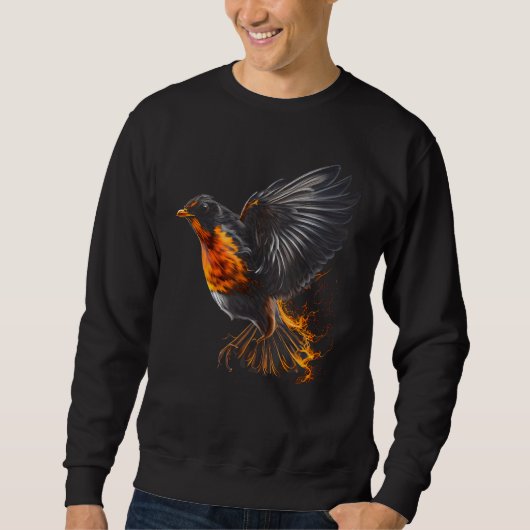 Fiery American Robin Graphic Tees for Men Women Bo スウェットシャツ (正面)