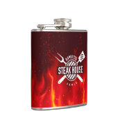 Fiery BBQ Flask — Custom Steak House Style フラスク (右)