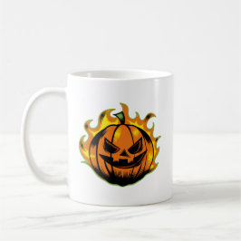Fiery Carved Halloween Pumpkin Mug コーヒーマグカップ