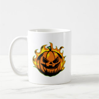 Fiery Carved Halloween Pumpkin Mug コーヒーマグカップ