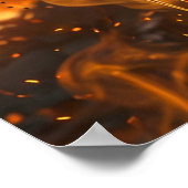 Fiery Cybernetic Phoenix Cracked Robot Head ポスター (角)