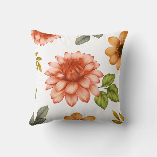 Fiery Dahlia Bloom クッション (裏面)