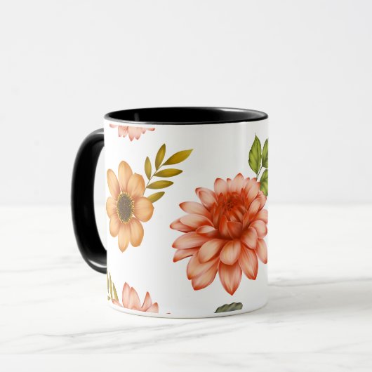 Fiery Dahlia Bloom  マグカップ (正面左)