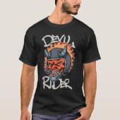 Fiery Devil with Helmet streetwear  Tシャツ (正面)