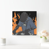 Fiery Dj スクエア壁時計 (ホーム)