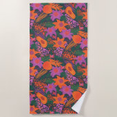 Fiery Floral ビーチタオル (正面)