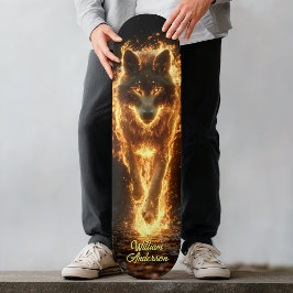 Fiery Glowing Wolf スケートボード