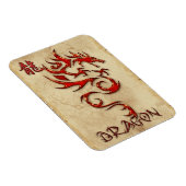 Fiery Metal-look Tribal Dragon 4 Asian Art Magnet マグネット (右側)