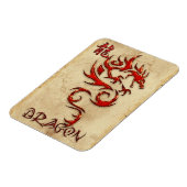 Fiery Metal-look Tribal Dragon 4 Asian Art Magnet マグネット (左側)