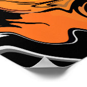 Fiery Orange Abstract Swirl Pattern ポスター (角)