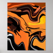 Fiery Orange Abstract Swirl Pattern ポスター (正面)