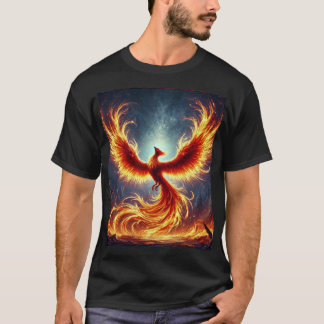  Fiery Phoenix Mythical Art T-Shirt  Tシャツ