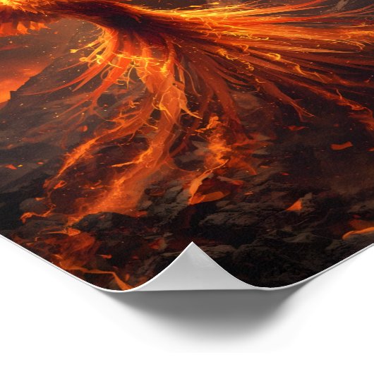 Fiery Phoenix Rising Poster ポスター (角)