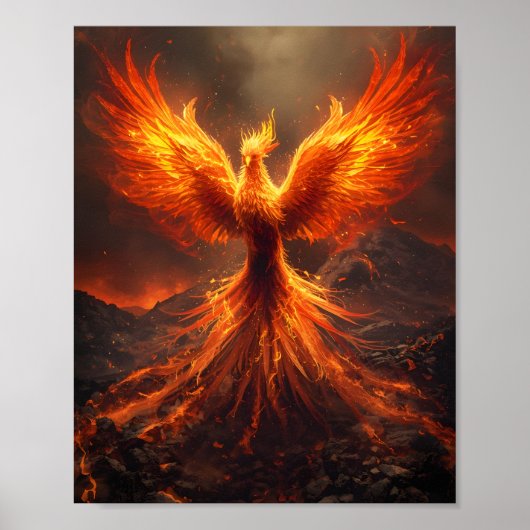 Fiery Phoenix Rising Poster ポスター (正面)