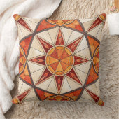 Fiery Red and Orange Starburst - Geometric Mosaic クッション (ブランケット)