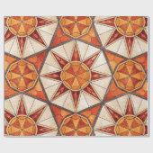 Fiery Red and Orange Starburst - Geometric Mosaic ラッピングペーパー (フラット)