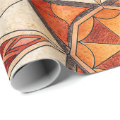 Fiery Red and Orange Starburst - Geometric Mosaic ラッピングペーパー (ロールコーナー)