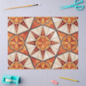 Fiery Red and Orange Starburst - Geometric Mosaic 薄葉紙 (クラフト)