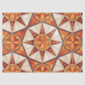 Fiery Red and Orange Starburst - Geometric Mosaic 薄葉紙 (正面)