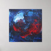 Fiery Red Blue Bold Abstract Wall Art キャンバスプリント (正面)