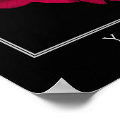 Fiery Red Peony Flower Personalized ポスター (角)