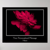 Fiery Red Peony Flower Personalized ポスター (正面)